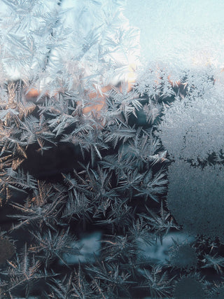 Frosty window blue shades