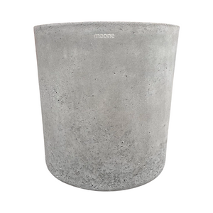 Gray cement GFRC concrete planter, cylindrical